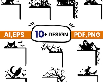 Halloween Door Corner svg,Halloween svg,Horror svg,Spooky House Svg,Door Trim svg,Glowforge svg,Halloween Door Hanger Svg,Digital download