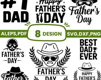 Father's Day SVG Bundle, Dad SVG Cut Files for Cricut, Best Dad Ever Png Dxf EPS,Dad Shirt Designs, Digital Download