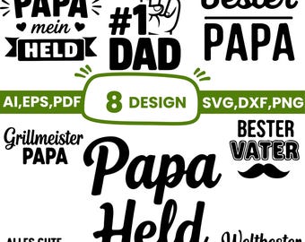 Vatertag SVG Bundle, Papa Plotterdatei, Bester Papa SVG, Geschenk für Papa, Grillmeister SVG, Vatertag Geschenk, Digital Download für Cricut