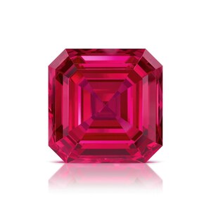 Pigeon Blood Red Ruby 1.25 Carats 6mm Asscher Cut - Lab Created AAA-Grade Loose Gemstone for Ring or Pendant Jewelry