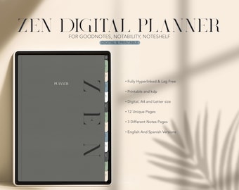 Zen Digital Planner | Minimalist Printable Daily & Weekly Organizer | Mindful Productivity Journal PDF
