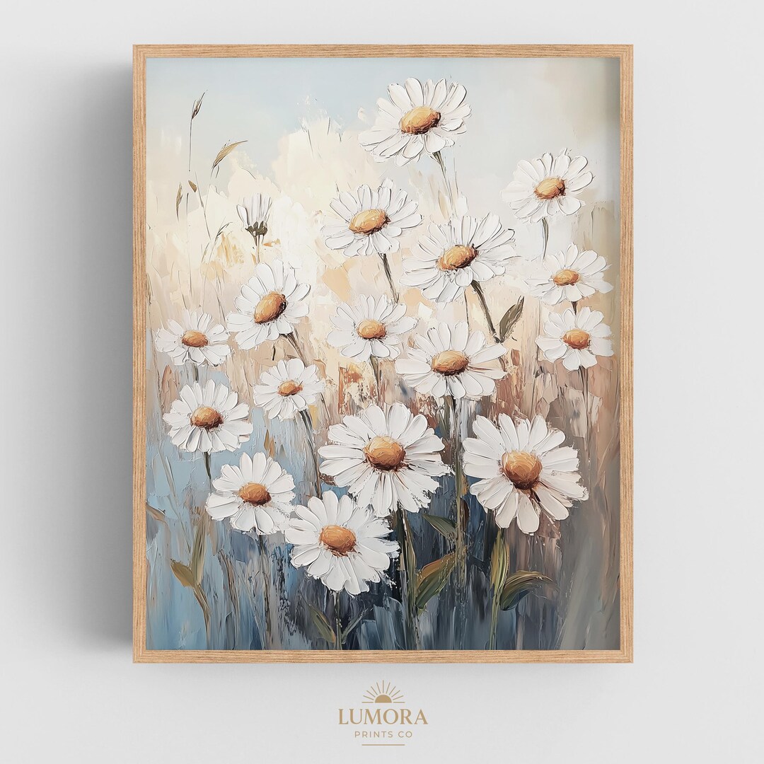 Daisy Flower Wall Art, Floral Artwork for Cottagecore Farmhouse or ...