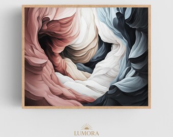 Arte mural de cañón de arenisca, paisaje abstracto para decoración moderna del hogar (descarga digital)
