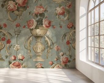 Floral Wallpaper Pattern: Seamless Repeatable Vintage Mural (PNG Files)