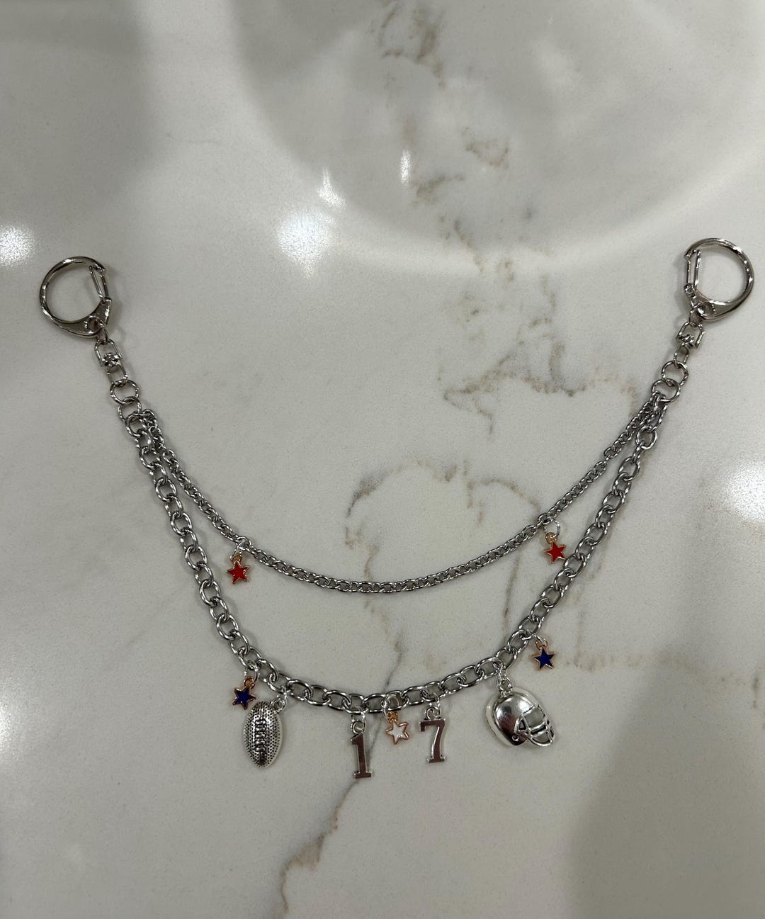 Buffalo Bills #17 Josh Allen Double Chain Double Clasp Bag Charm - Etsy
