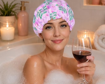 Mah Jongg Shower Cap – “Dry Hair Don’t Care, Pass the Soap” | Funny Mahjong Bath Gift | Cute Waterproof Spa Cap for Mahj Lovers