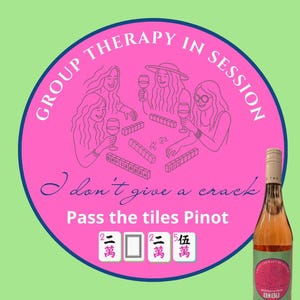 Mah Jongg Red Wine Label Stickers • Printable Download •  (Digital Download)