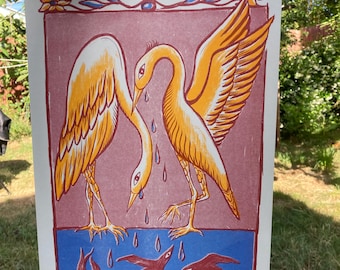 Crying Herons riso print