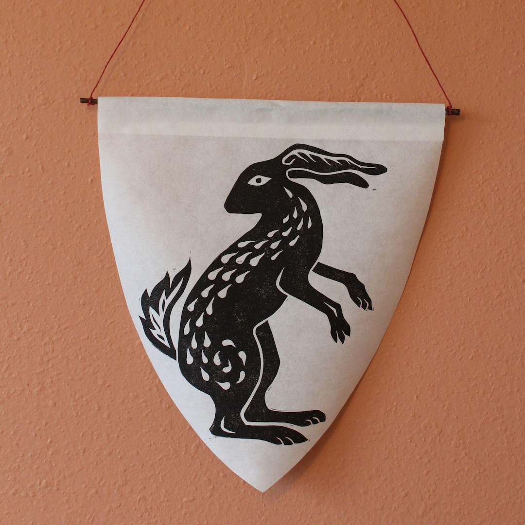 Block Printed Rabbit 