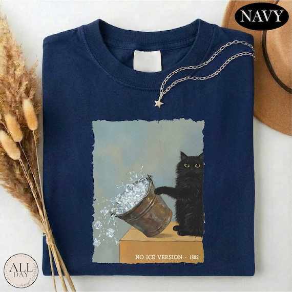 No ICE Van Gogh Cat Shirt, Funny Art Meme Tee, Abolish ICE Protest T-Shirt, Political Cat Sweatshirt, Pro Immigration Top, Anti Trump Shirt