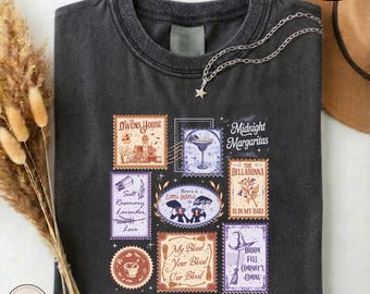 T-shirt Margaritas de minuit, T-shirt Magie Pratique, Haut « Les filles seront toujours des filles », Pull rétro film d'Halloween, Haut saison des frissons, Tenue de sorcière