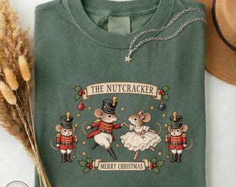 The Nutcracker Christmas Shirt, Vintage Mouse Ballet Comfort Colors Tee, Nutcracker Soldier T-Shirt, Merry Christmas Gift for Ballet Lover
