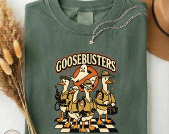 Halloween Goosebusters Shirt, Spooky Goose Parody Tee, Funny Halloween Gift, Comfort Colors Fall Graphic T-shirt, Ghost Hunter Sweatshirt