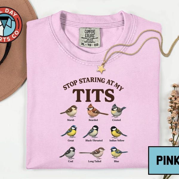 Funny Bird Lover Shirt, Stop Staring At My Tits T-Shirt, Birdwatching Humor Tee, Nature Enthusiast Gift, Ornithology Pun Sweatshirt