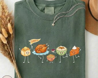T-shirt « Amis reconnaissants », T-shirts « Équipe de cuisine de Thanksgiving », T-shirt humoristique « Tarte à la dinde et purée de pommes de terre », Haut de groupe pour les fêtes d'automne, Sweat-shirt d'automne