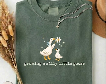 Silly Goose Pregnancy Shirt, Growing A Silly Little Goose Tee, Pregnancy Announcement T-shirt, Baby Shower Gift, Cute Maternity Graphic Tee