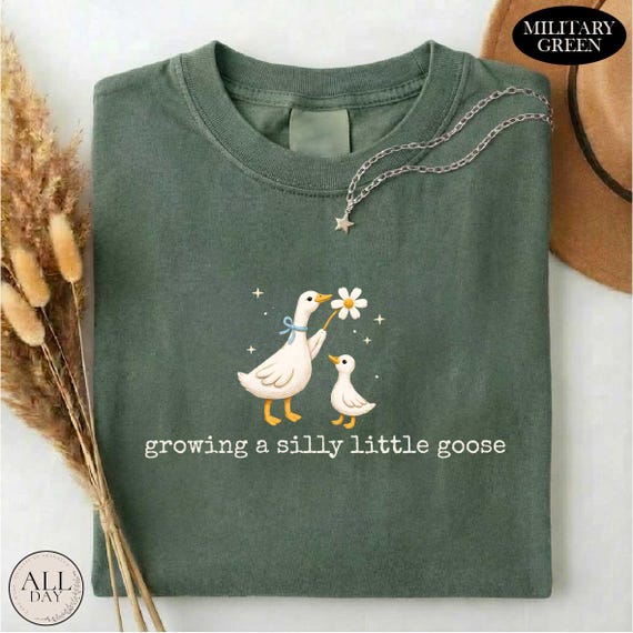 Silly Goose Pregnancy Shirt, Growing A Silly Little Goose Tee, Pregnancy Announcement T-shirt, Baby Shower Gift, Cute Maternity Graphic Tee
