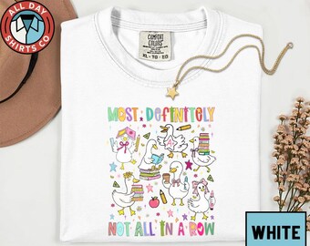 Most Definitely Not All In A Row Teacher Shirt, Funny Goose Ducks In A Row Tee, Silly Goose Teacher Club Back To School Elementary Gift