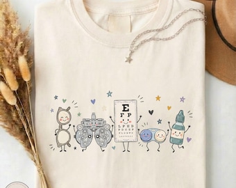 Optometry Doodle Shirt, Optometrist Squad Comfort Colors Tee, Funny Eye Doctor T-shirt, Ophthalmologist Sweatshirt, Optometry Graduation Top
