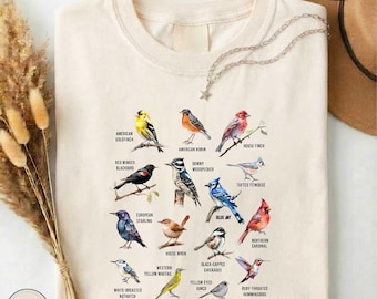 Comfort Colors Bird Shirt, Bird Lover Tee For Her Him, Nature Graphic Top, Backyard Birds Sweatshirt, Gift for Birdwatchers, Birding Apparel