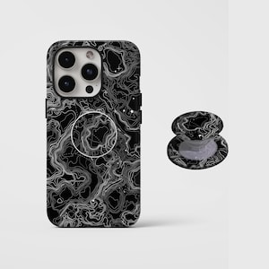 Line Maze Phone Case,Minimalist dark rational psychedelic,For iphone 17 16 15 ProMax,Samsung S25 S24 Ultra,MagSafe compatible magnetic stand