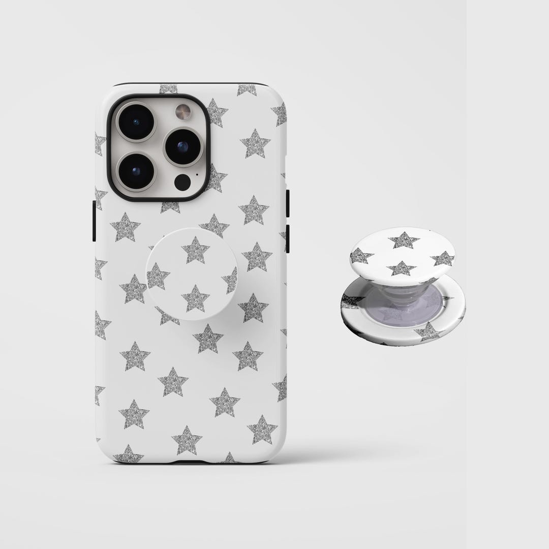 Silver Sparkling Stars Phone Case,glittery Stars,trendy Y2K Aesthetic ...