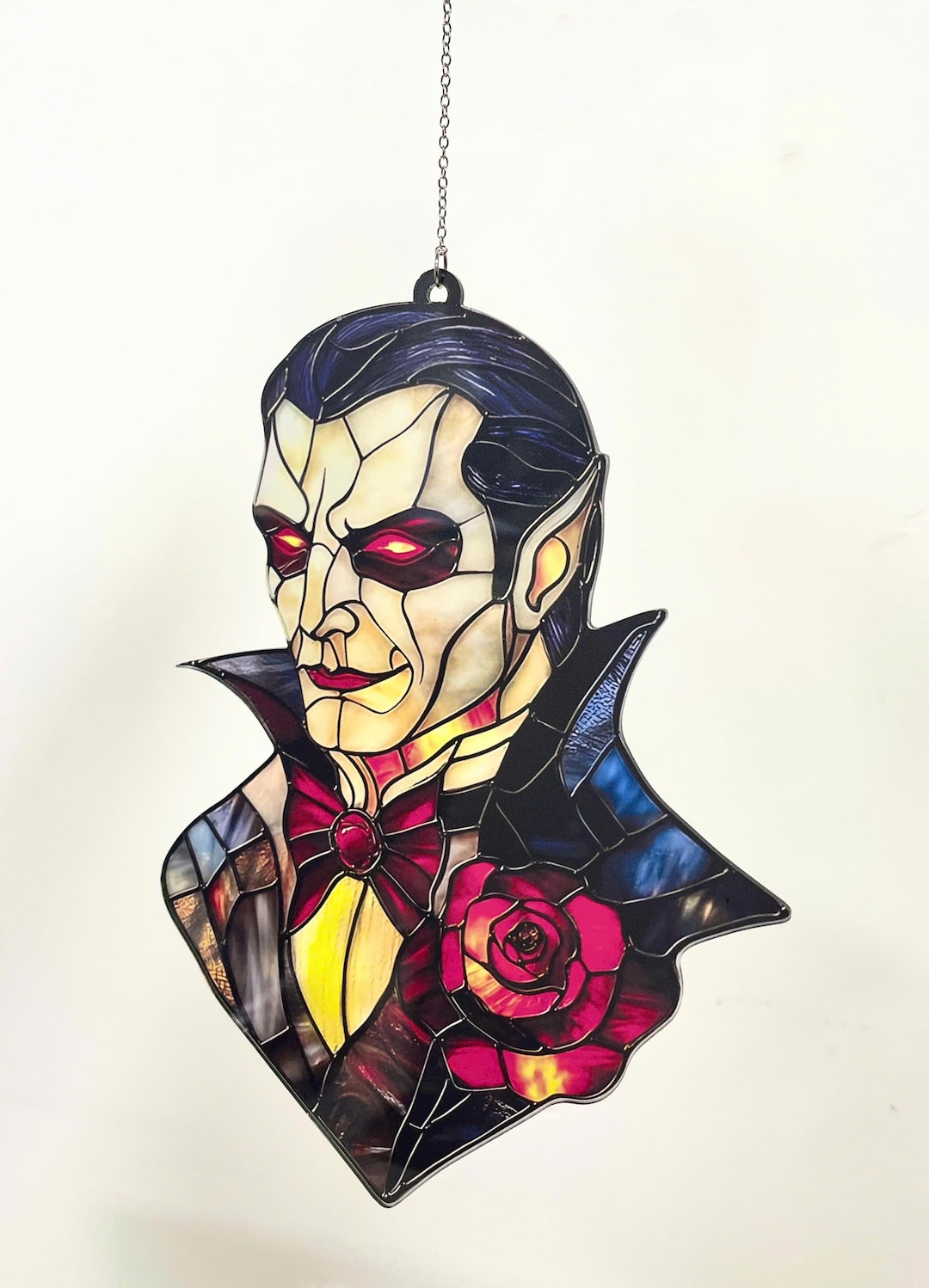 Vampire Window Design Vampire Suncatcher: Gothic Faux Stained Glass Dracula Window Art - Etsy