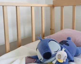 45cm  Blue Pink Alien Plush Toy with Mini Plush, Kawaii Stuffed Animal, Soft Cuddle Pillow, Cute Cartoon Plushie, Gift for Kids