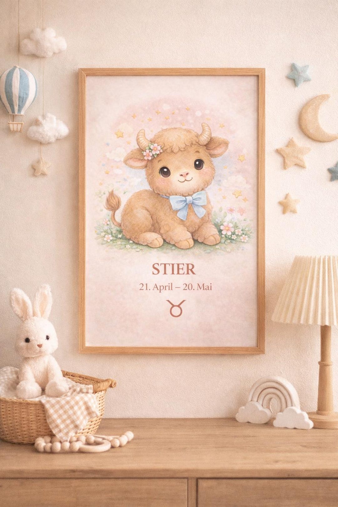 Baby Taurus – Cute Zodiac Sign Poster for the Nursery - Etsy