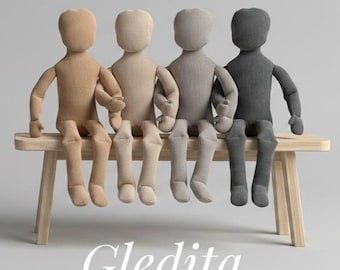 Poupée thérapeutique Gledita | Poupée articulée et poupée de démonstration | Outil pour thérapeute, psychologie, counseling, ressource pédagogique sur l'art dramatique, fait main, 65 cm de haut