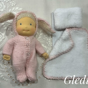 Bunny Bori - Gledita Waldorf doll, bunny doll, 7 inches, 18 cm, RTG doll, mini doll, pocket doll, art doll, decoration doll, Easter