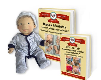 Baby doll making pattern and tutorial - PDF instant download - for 18" - 45 cm sculpted head baby doll + diaper pattern and tutorial