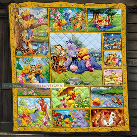 Winnie the Pooh Quilt Blanket Pooh Bear Quilt Blanket for Etsy