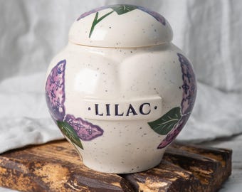 Lilac Flower Heart-Shaped Ceramic Urn: Memorial Keepsake for Pets or Human Ashes
