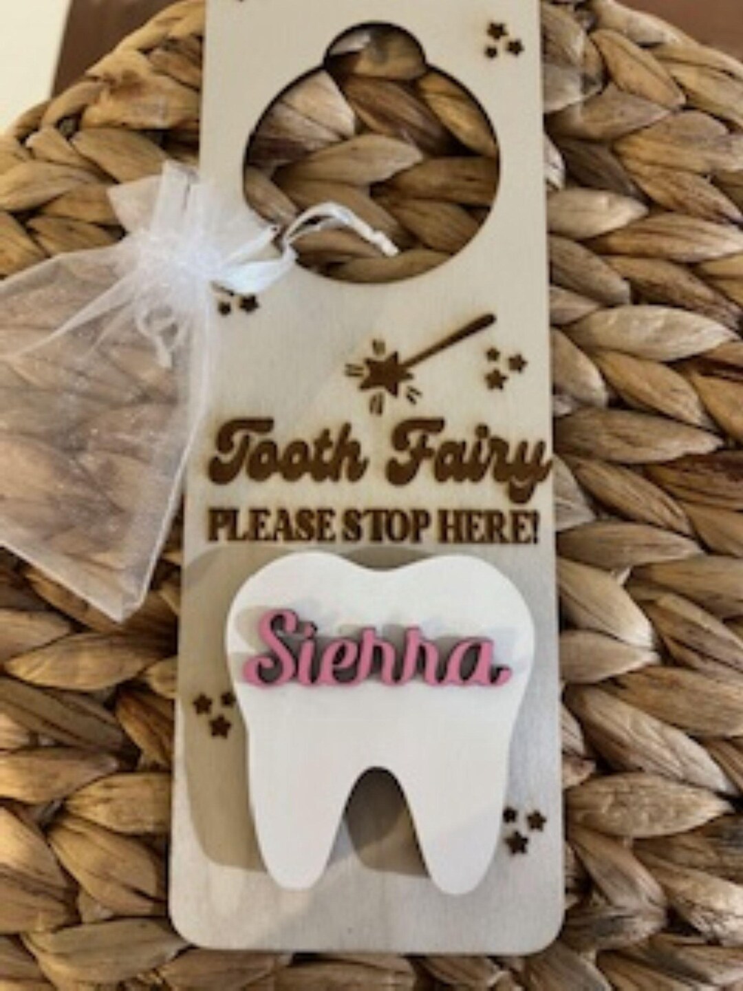 Personalized Tooth Fairy Door Hanger: Custom Wood Name Sign - Etsy