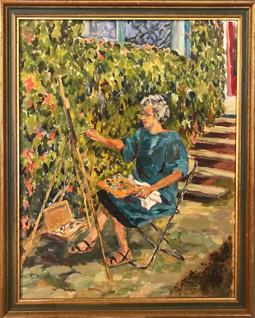 Vintage Original Oil Painting of a Female Artist, Oil on Board - Etsy UK