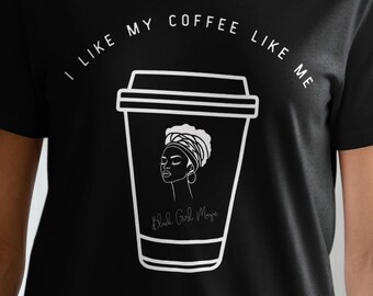 Dark & Sweet Coffee T-Shirt: Confident Woman Illustration