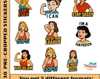 Funny Sarcastic Printable Stickers Bundle – Adult Humor & Sassy Quotes Stickers – Digital Download - png,svg,pdf,eps,dfx