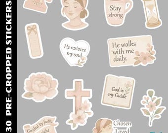 Bible Journaling Digital Stickers – Christian Prayer Board Clipart Set (png, pdf, eps, svg, dfx)