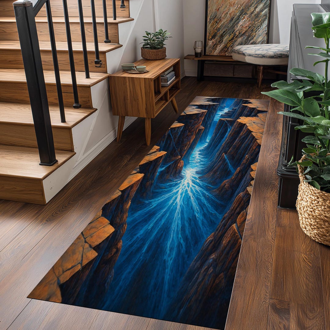 Epic Rug Epic Canyon River Runner Rug, 3D Water Illusion Hallway Carpet, Modern ...