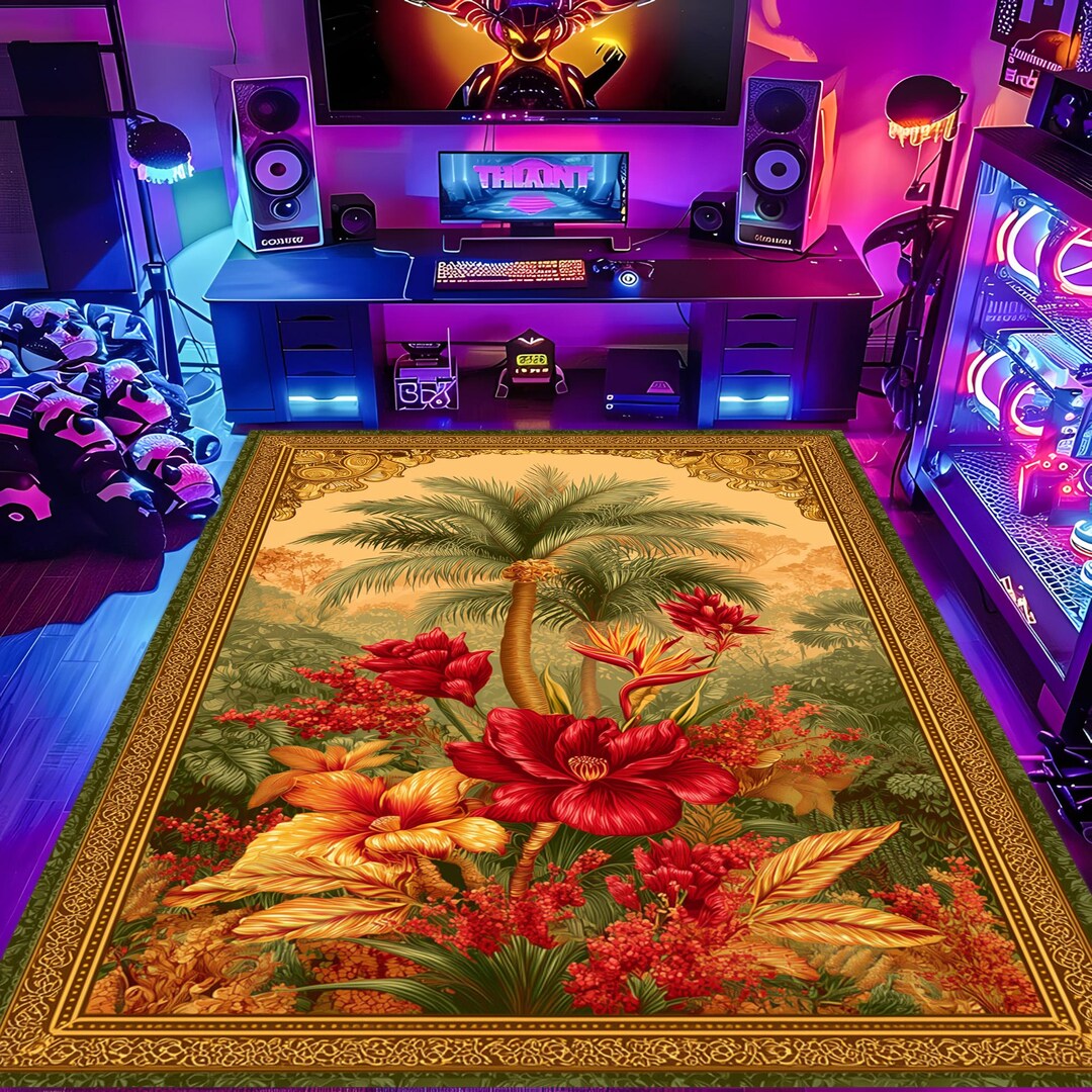 Cosmic Fantasy Rug: Galaxy Landscape Carpet, Planet Waterfall Design ...