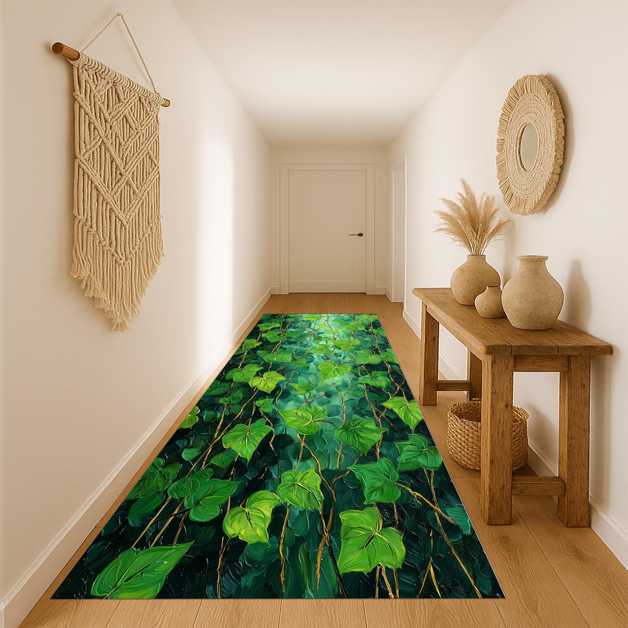 Grner Efeu Teppichlufer: Botanischer Berber Teppich, Natur Inspirierte  Wandkunst, Frische Gartendeko - Etsy.de