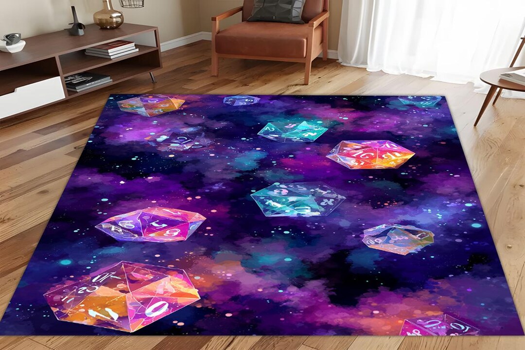 Galaxy D20 Dice Rug, Dnd Dice Carpet, Dungeon Master Gamer Decor - Etsy