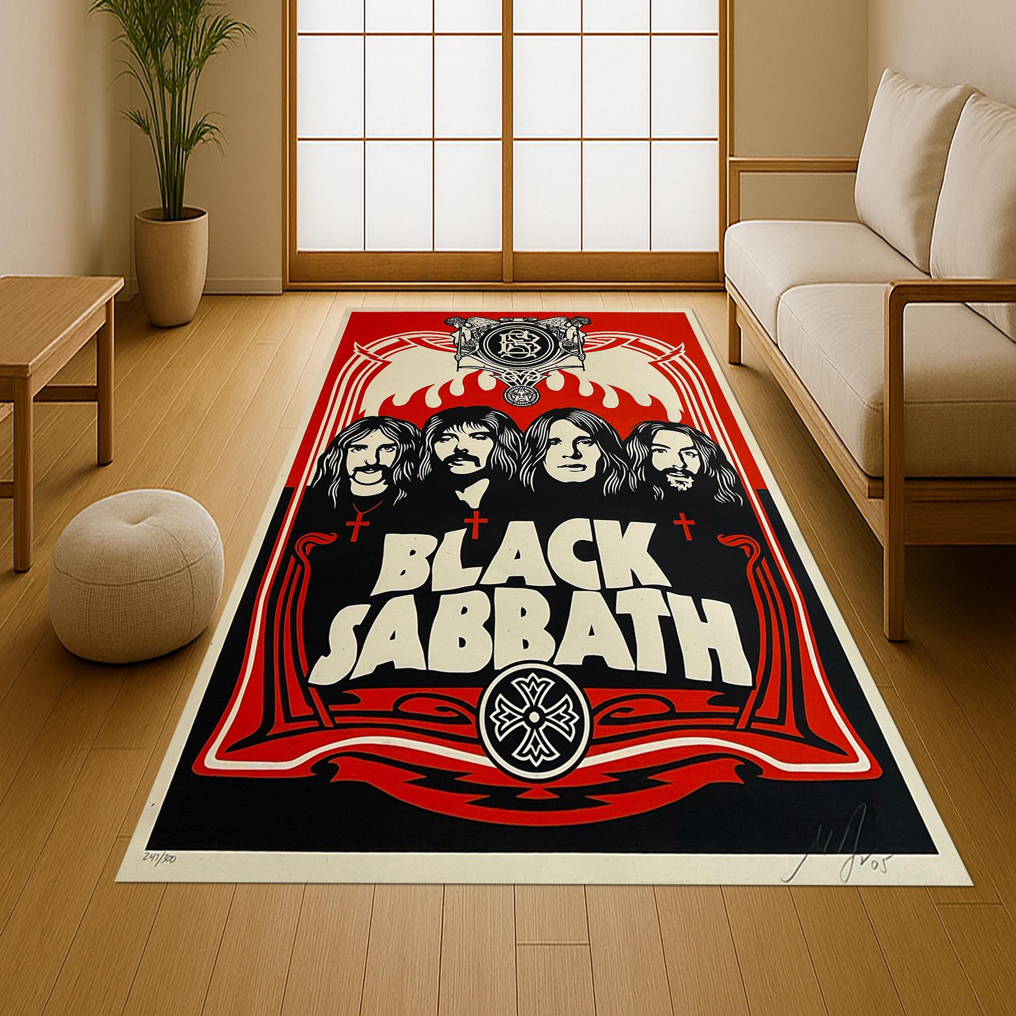 Black Sabbath Rug: Heavy Metal Music Decor - Etsy