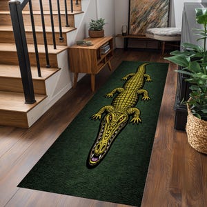 Krokodillöparmatta, Alligatormatta i hallen, djungeltema heminredning