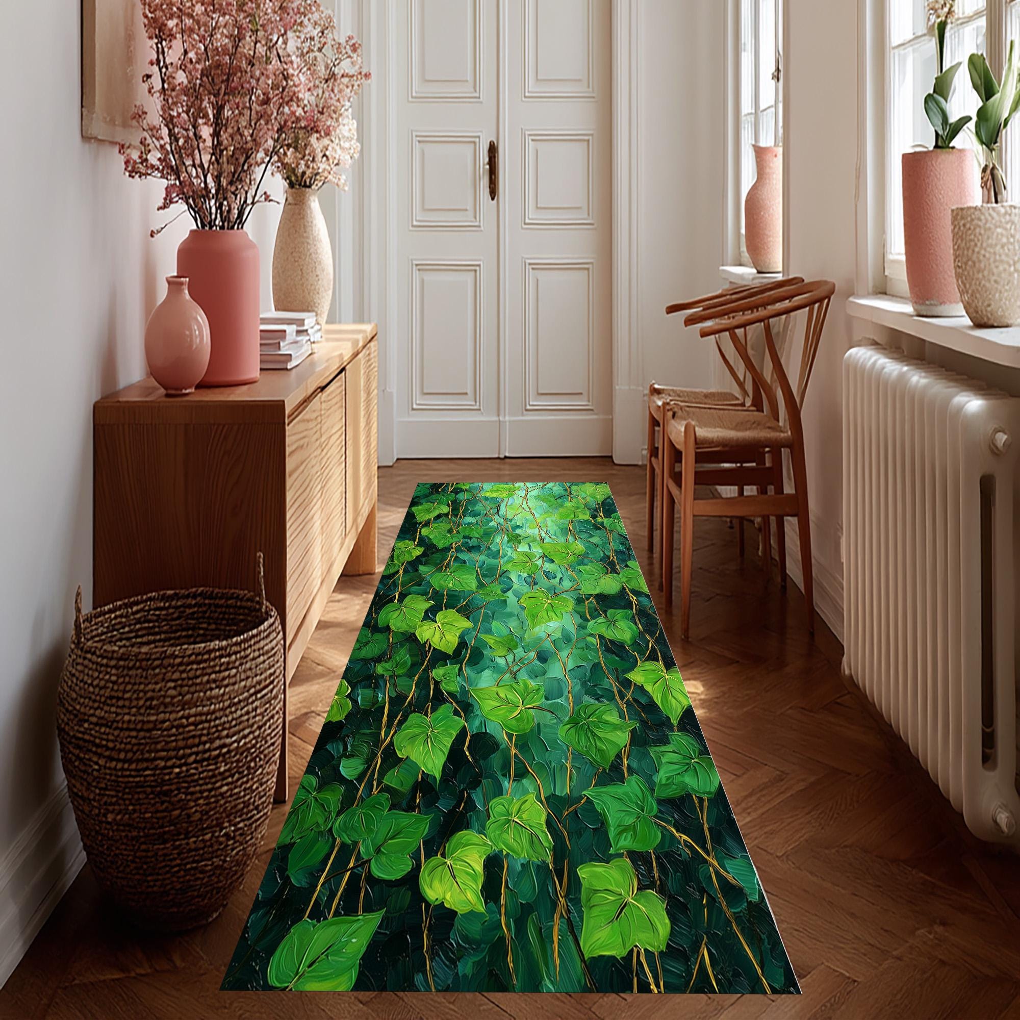 Grner Efeu Teppichlufer: Botanischer Berber Teppich, Natur Inspirierte  Wandkunst, Frische Gartendeko - Etsy.de