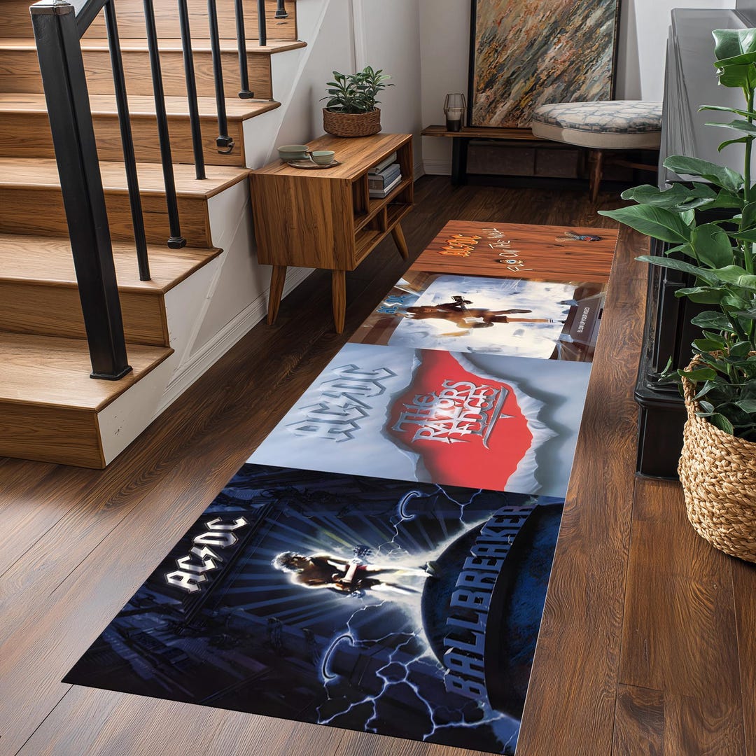ACDC Runner Rug: Album Art Collection, Legendary Rock Band Graphic ...