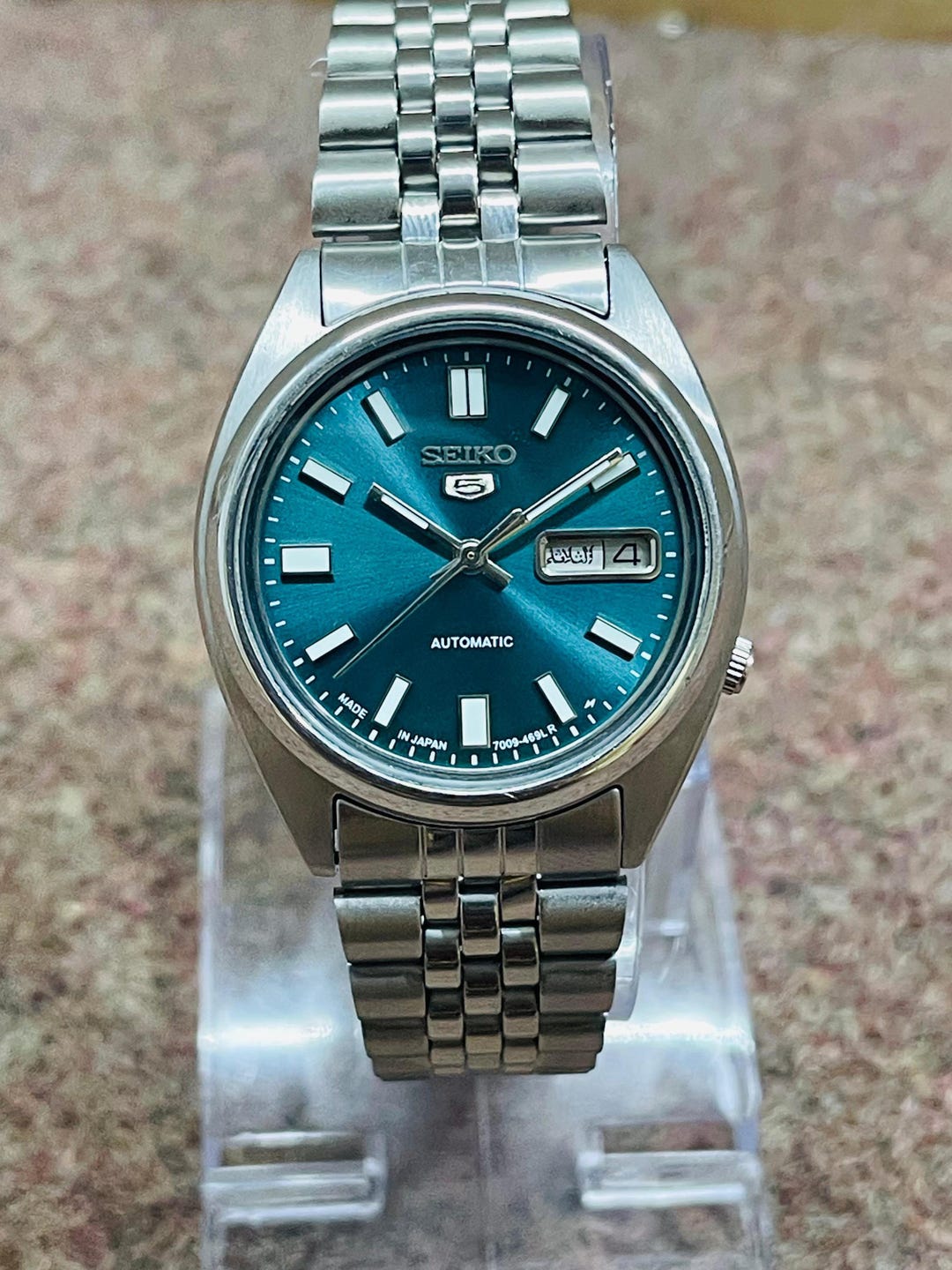 Seiko 5 Automatic Teal Green Dial Wrist Watch for Mens Japan Cal