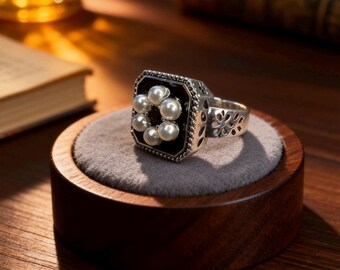 Bague Vintage Argentée Avec Cristal Diamant - Taille Réglable, Très Bon état