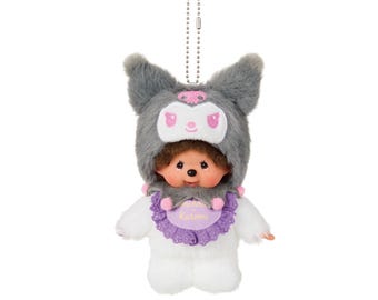Kuromi Monchhichi Doll – Sanrio × Sekiguchi Collaboration